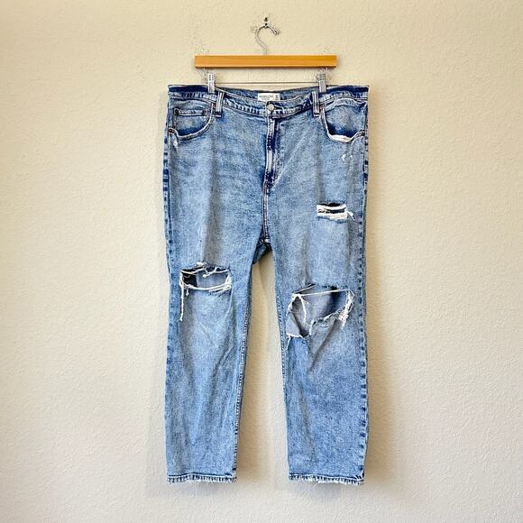 ABERCROMBIE & FITCH The Ankle Straight Jeans Blue Ultra High Rise - Picture 1 of 13